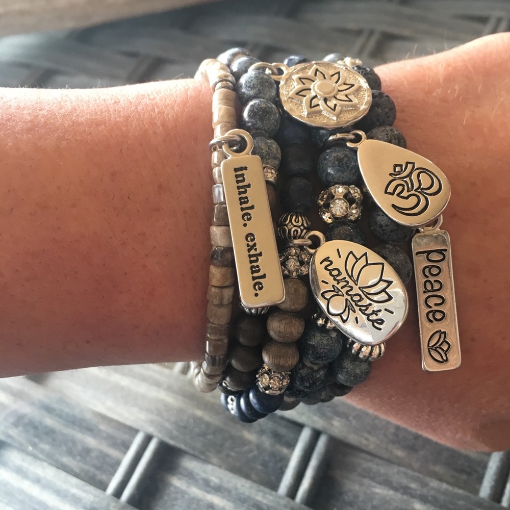 Yoga Stack Essential Oil Diffuser Bracelet Stack - Picture 2 of 7